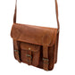 Camel Leather Cross Body Messenger Bag
