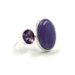 Sterling Silver Amethyst & Charoite Rings