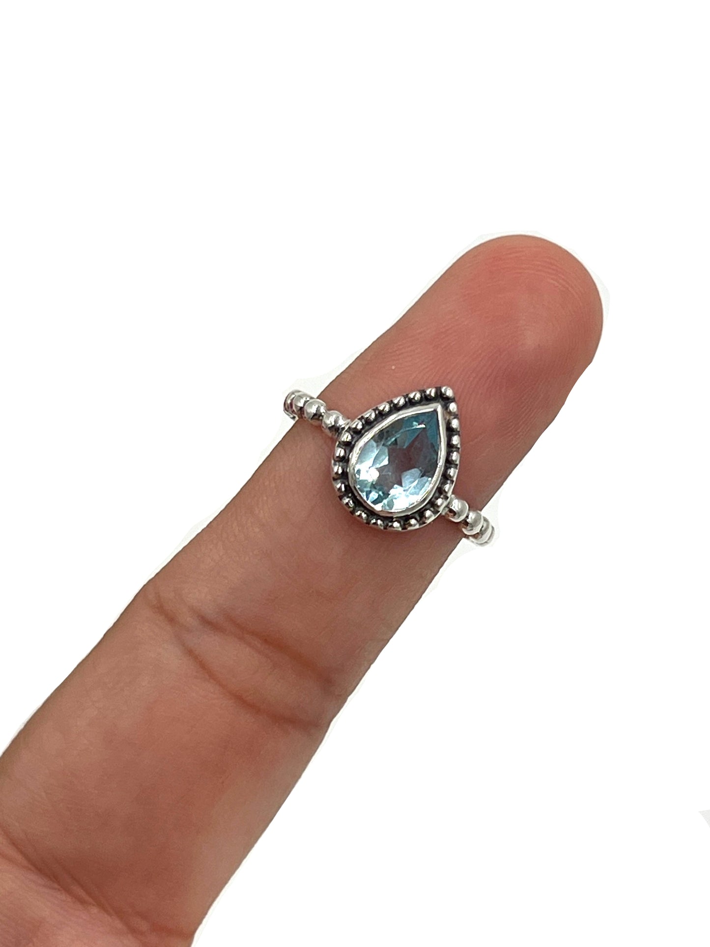 Teardrop Gemstone Beaded Ring