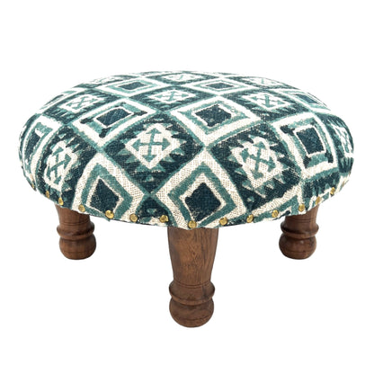 Block Print Foot Stool | Round