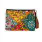 Rectangle Recycled Hand Embroidered Rajasthani Zipper Bag | Tassel