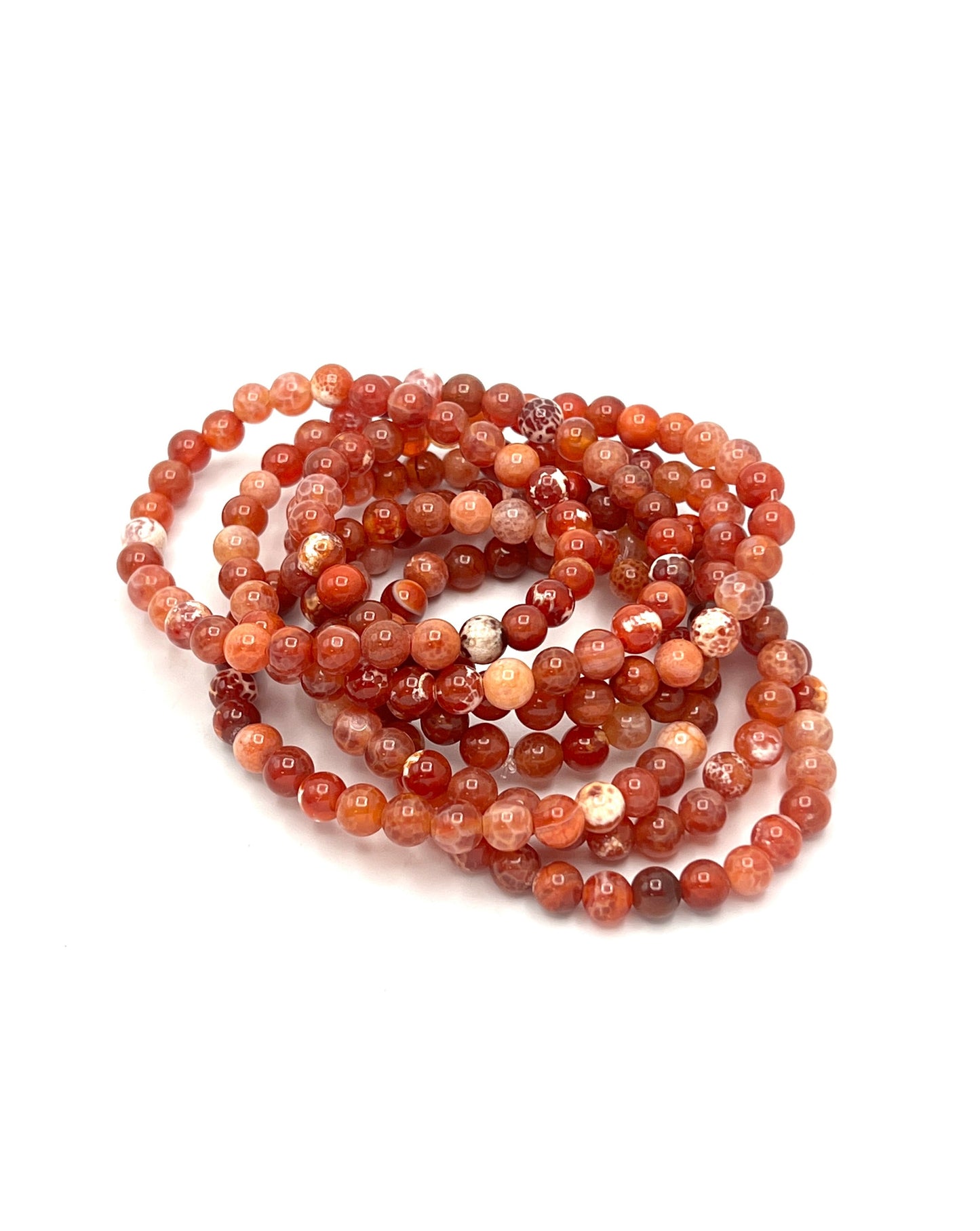 Fire Agate Beaded Bracelets