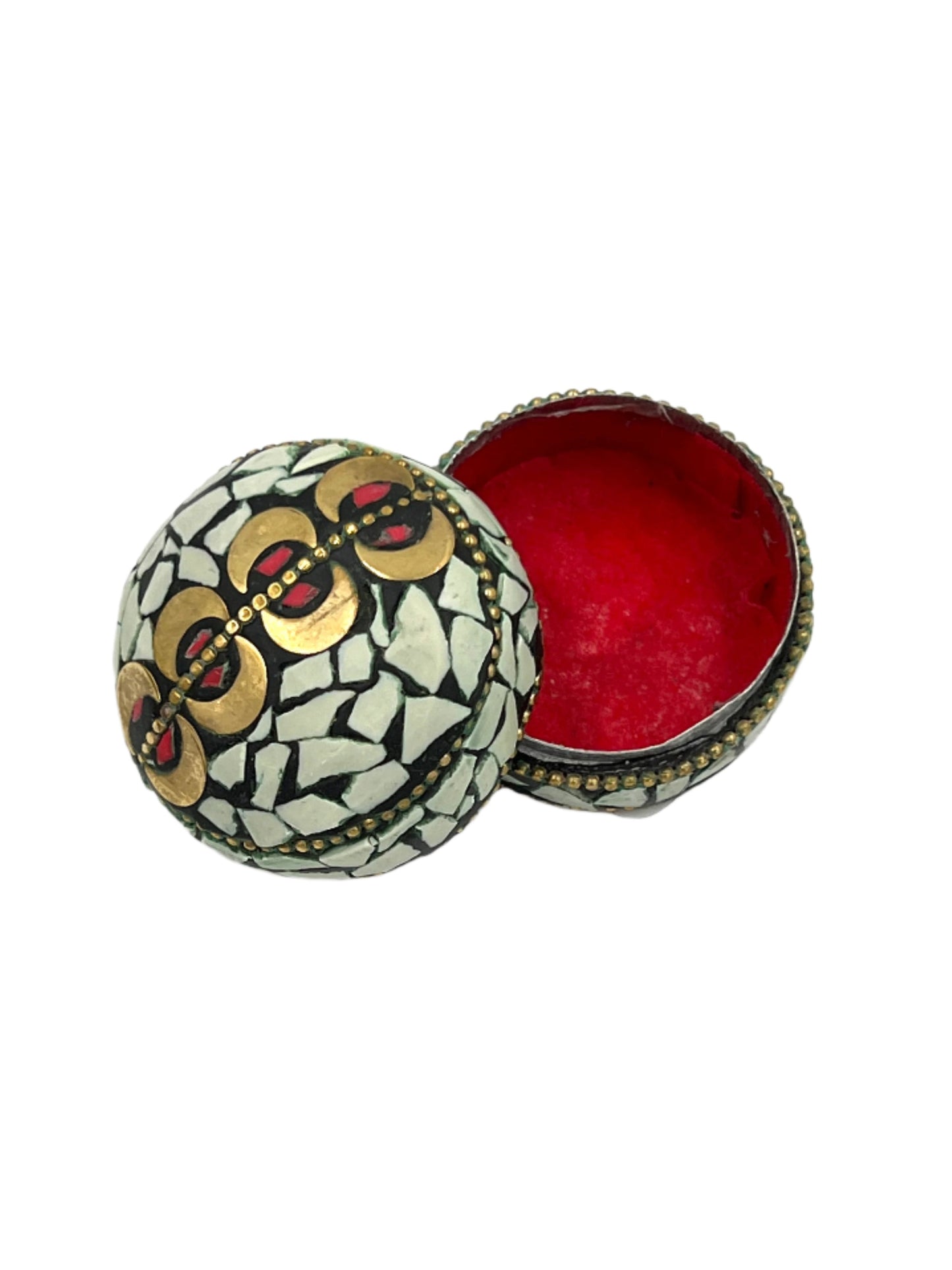 Mini Mosaic Indian Handmade Metal Jewelry Tin