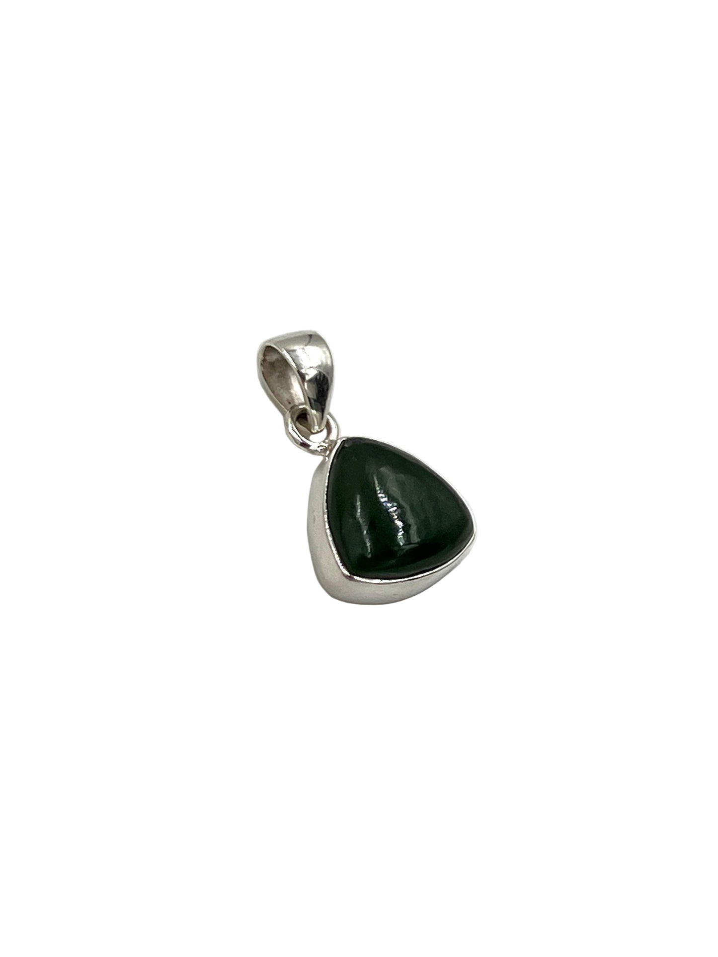 Silver Jade Trillion Pendants