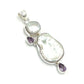 Sterling Silver Pearl & Amethyst Pendants