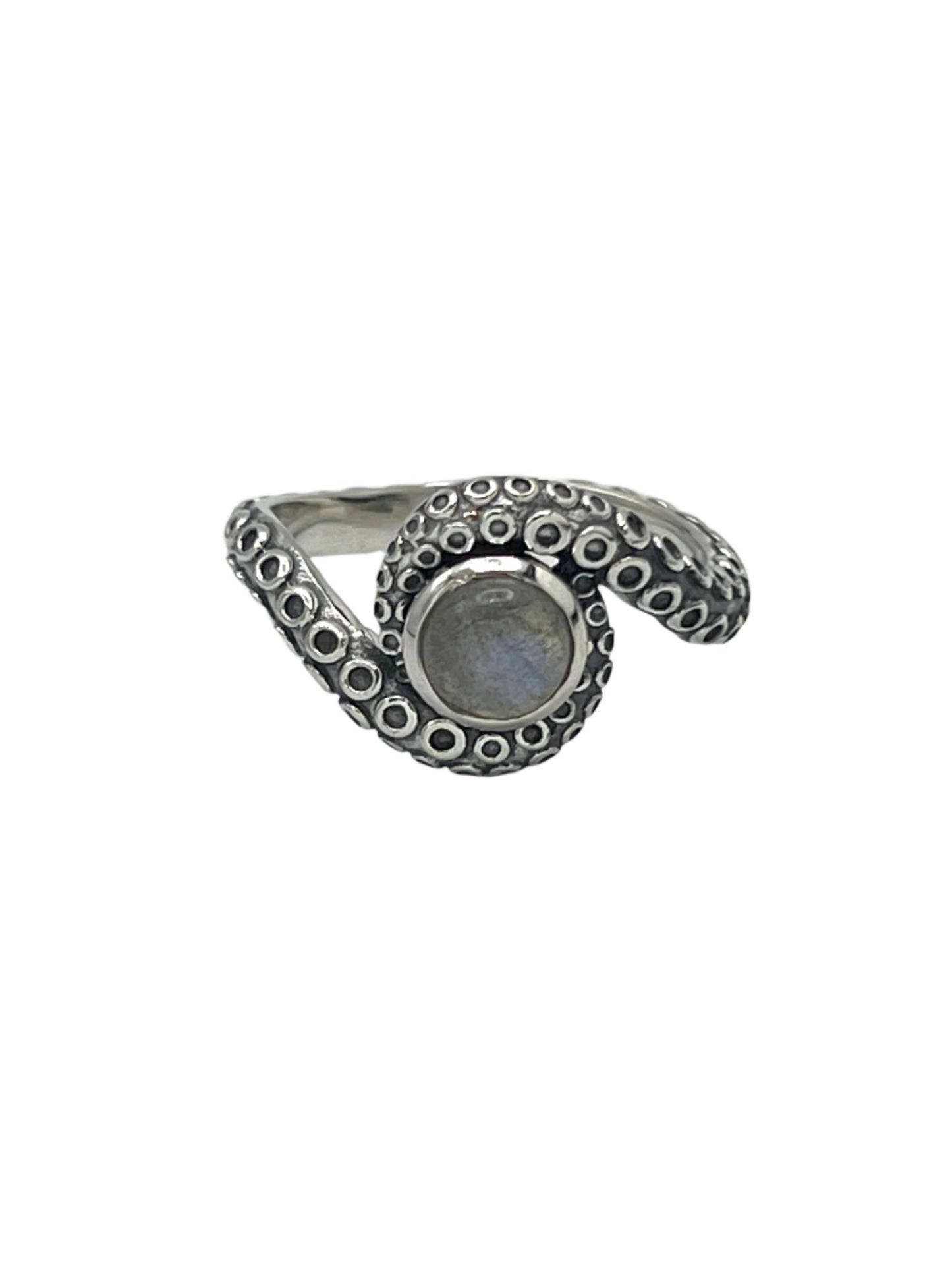 Sterling Silver Labradorite Octopus Ring