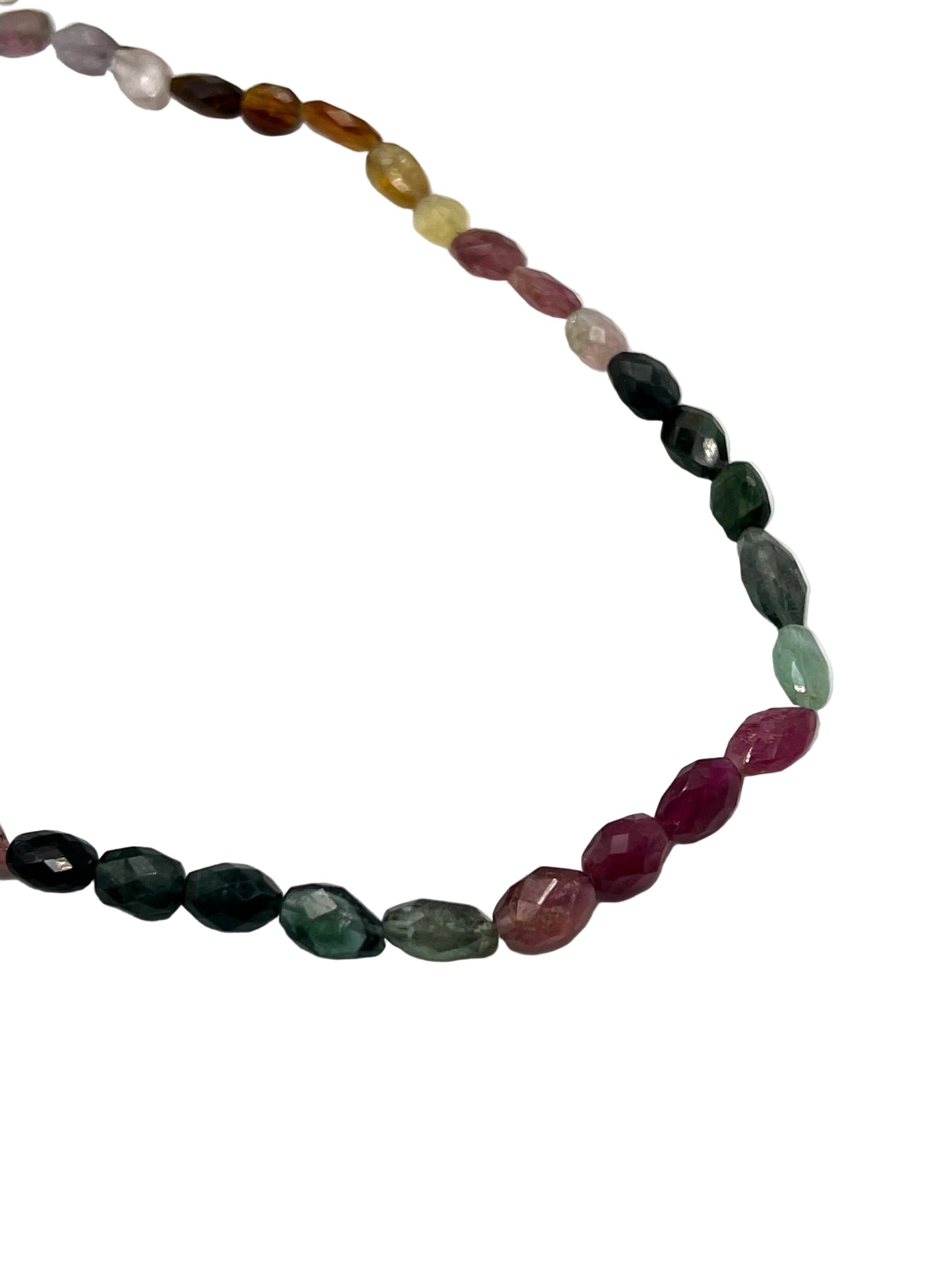Silver Oval Tourmaline Necklace