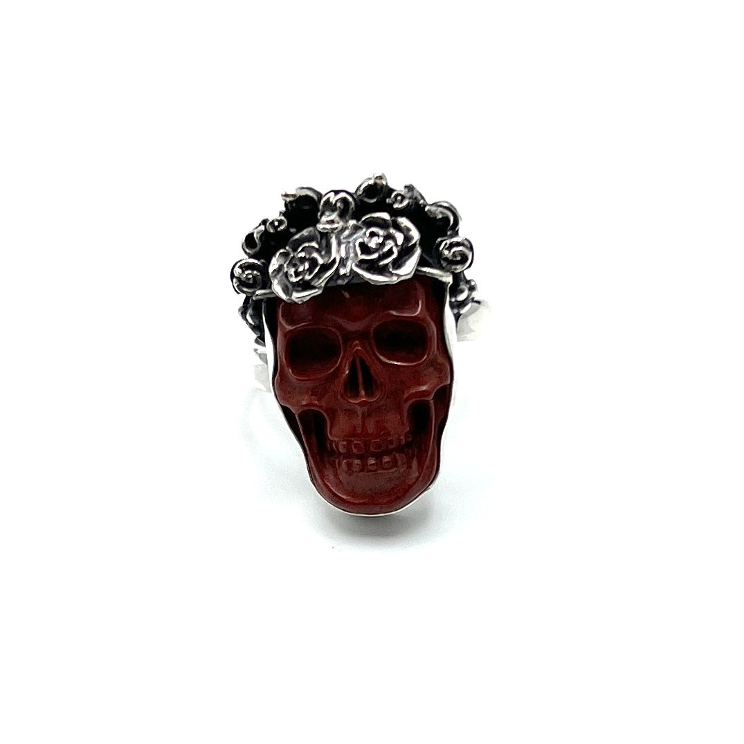Bertha Skull Red Jasper Ring