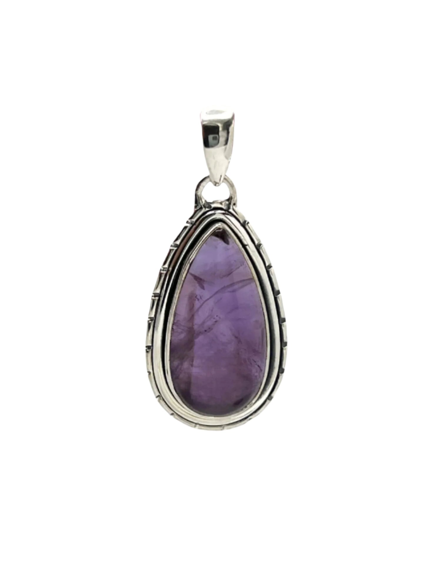 Sterling Silver Teardrop Amethyst Pendants