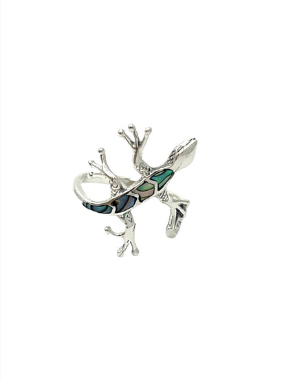 Sterling Silver Shell Lizard Ring