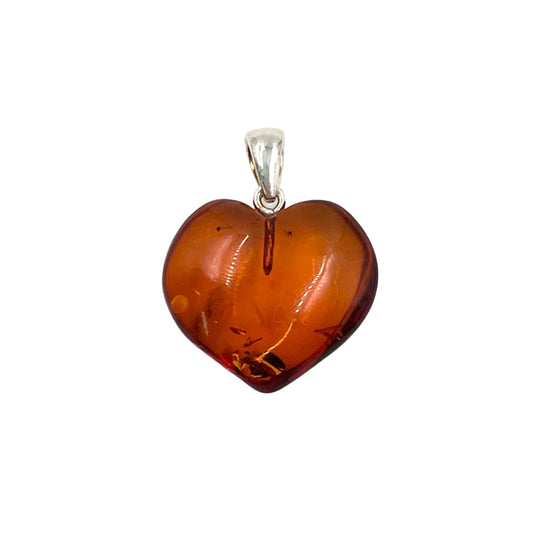 Amber Heart Pendants