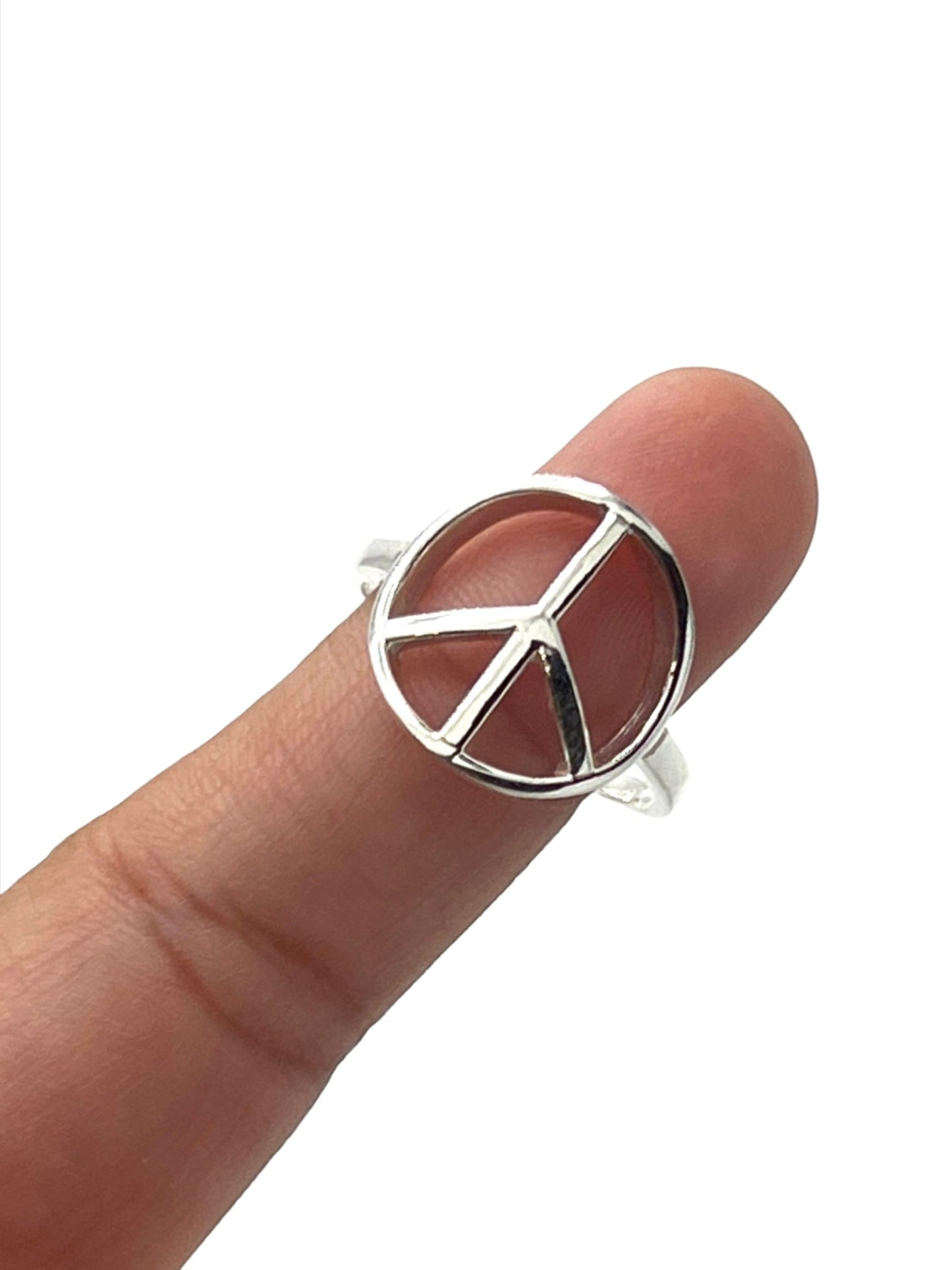 Sterling Silver Peace Sign Ring