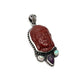Red Jasper & Opal Buddha Head Pendants