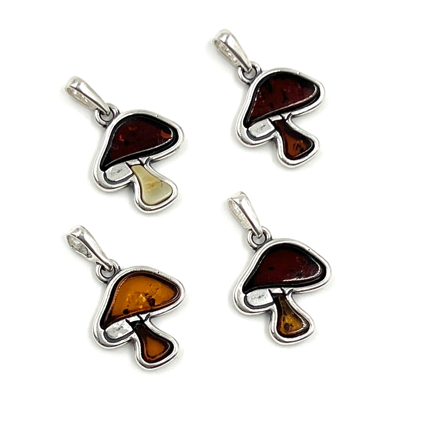 Amber Mushroom Pendants