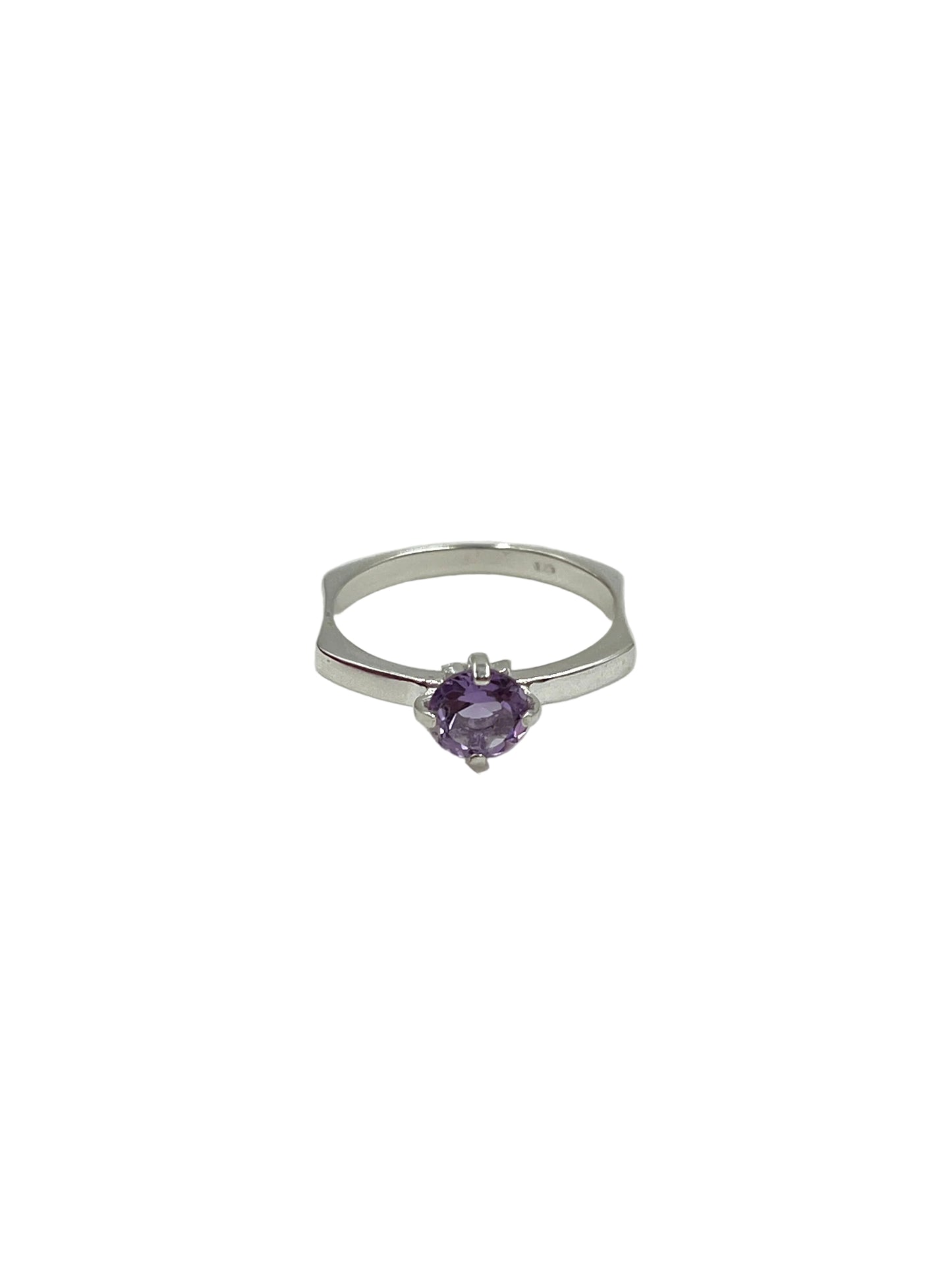 Faceted Round Gemstone Ring