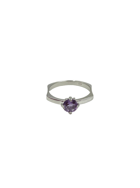 Faceted Round Gemstone Ring