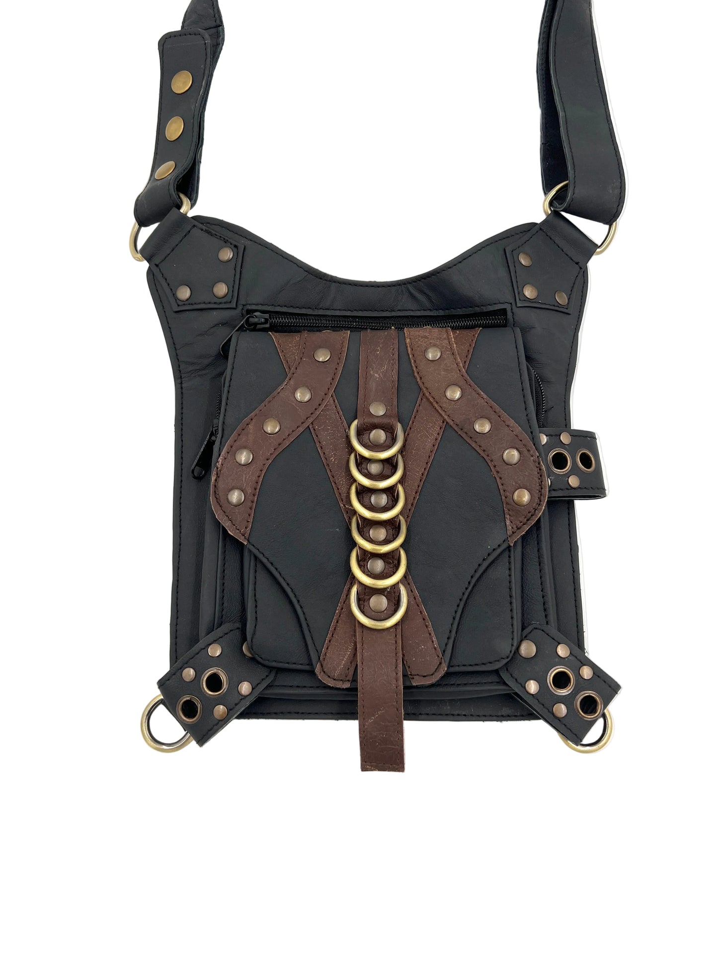 Festival Leather & Metal Waist/Thigh Holster Bag