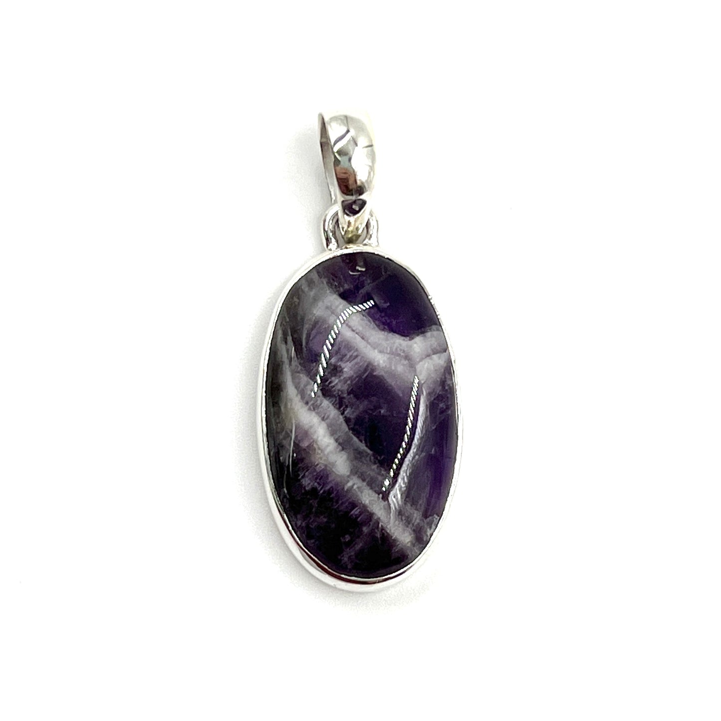 Chevron Amethyst Oval Pendants