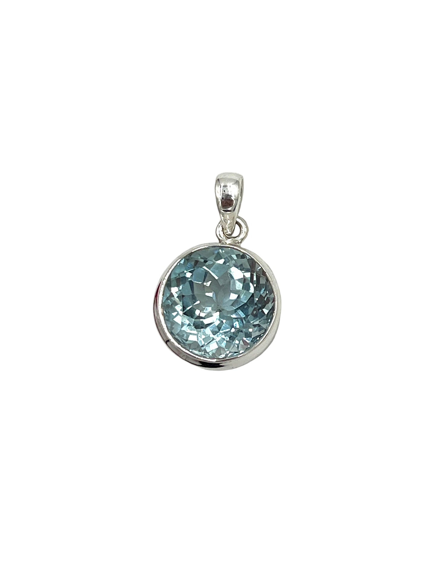 Circle Blue Topaz Pendants