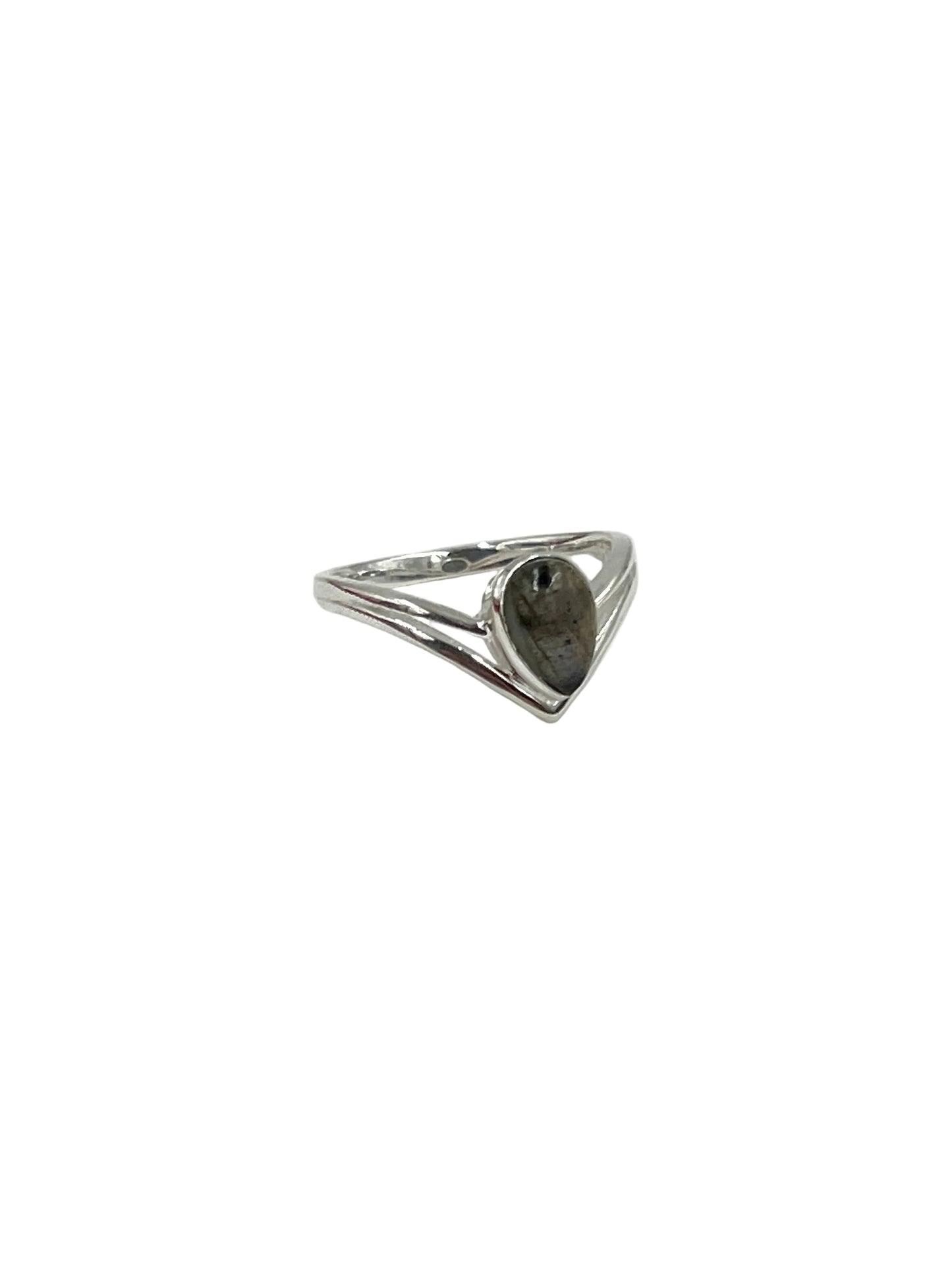 Crown Teardrop Labradorite Ring