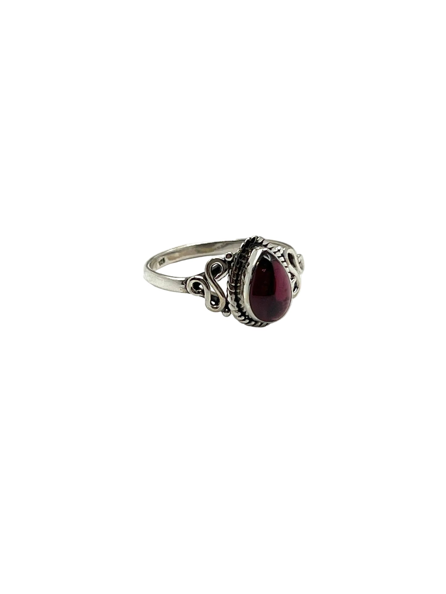 Teardrop Garnet Ring