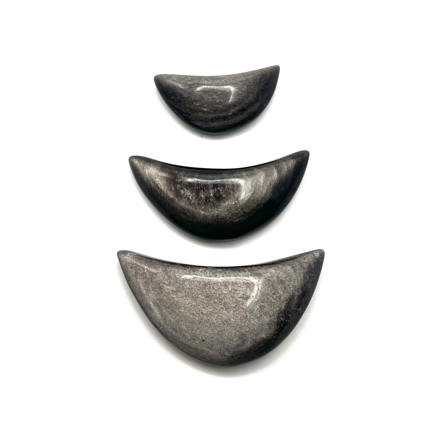 Silver Sheen Obsidian Moons