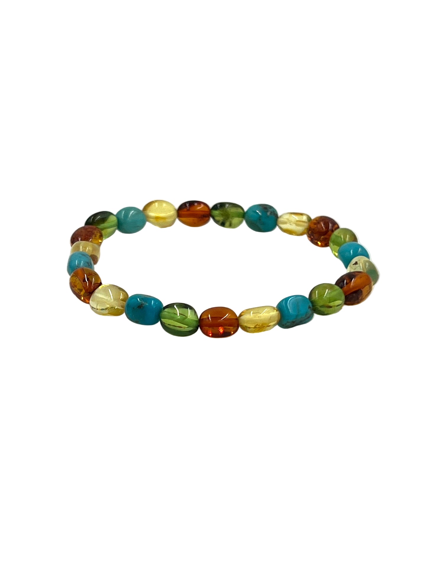 Amber & Turquoise Beaded Bracelets