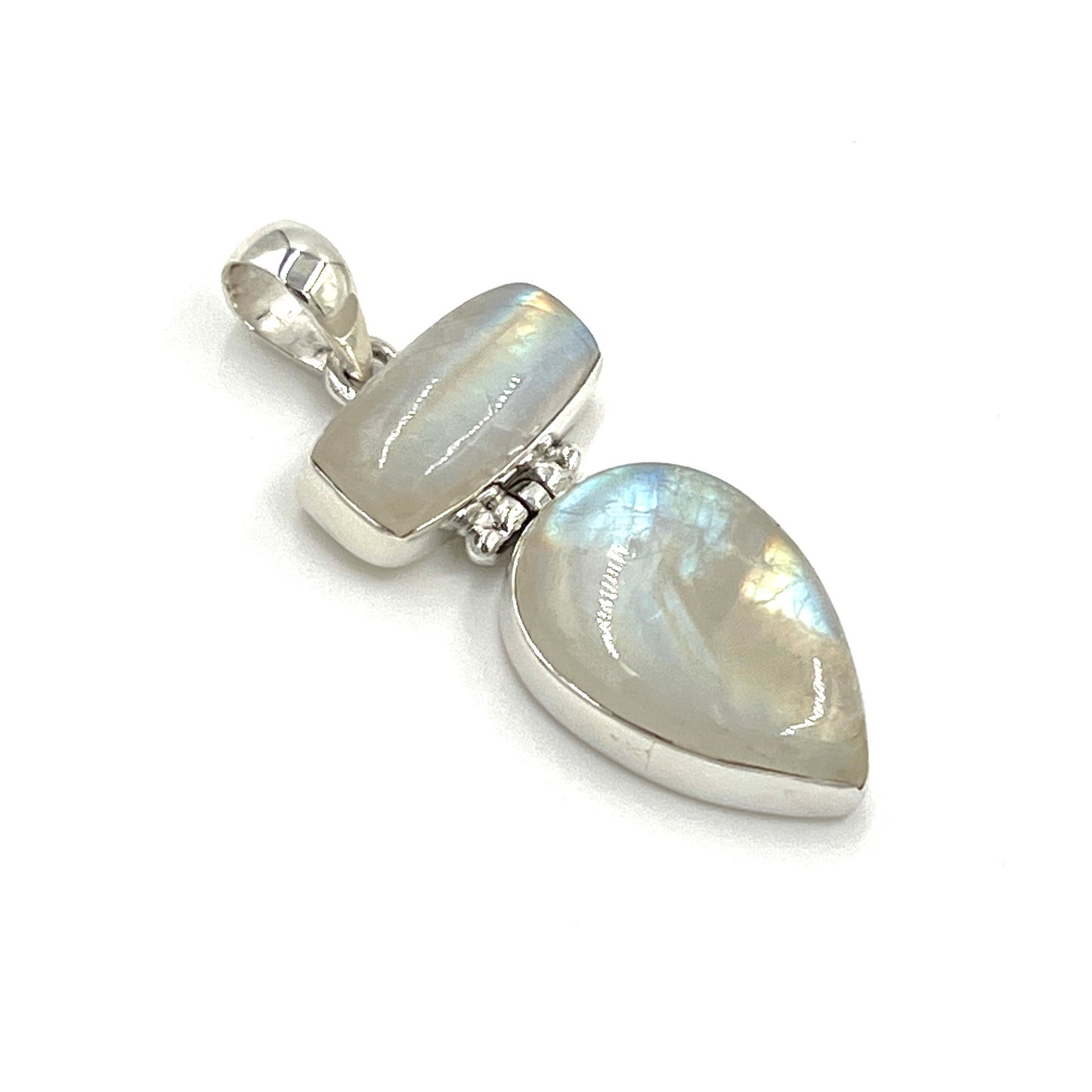 Sterling Silver Double Moonstone Pendants