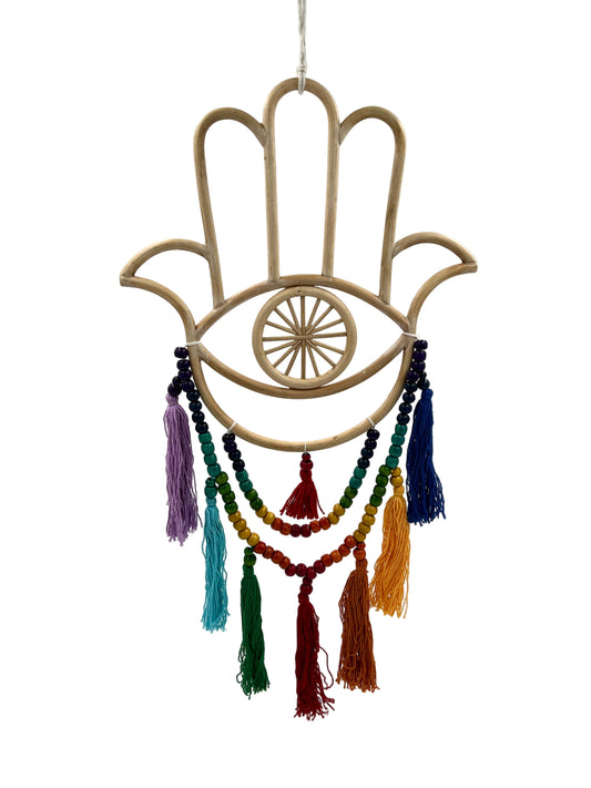 Rainbow Hamsa Dream Catcher