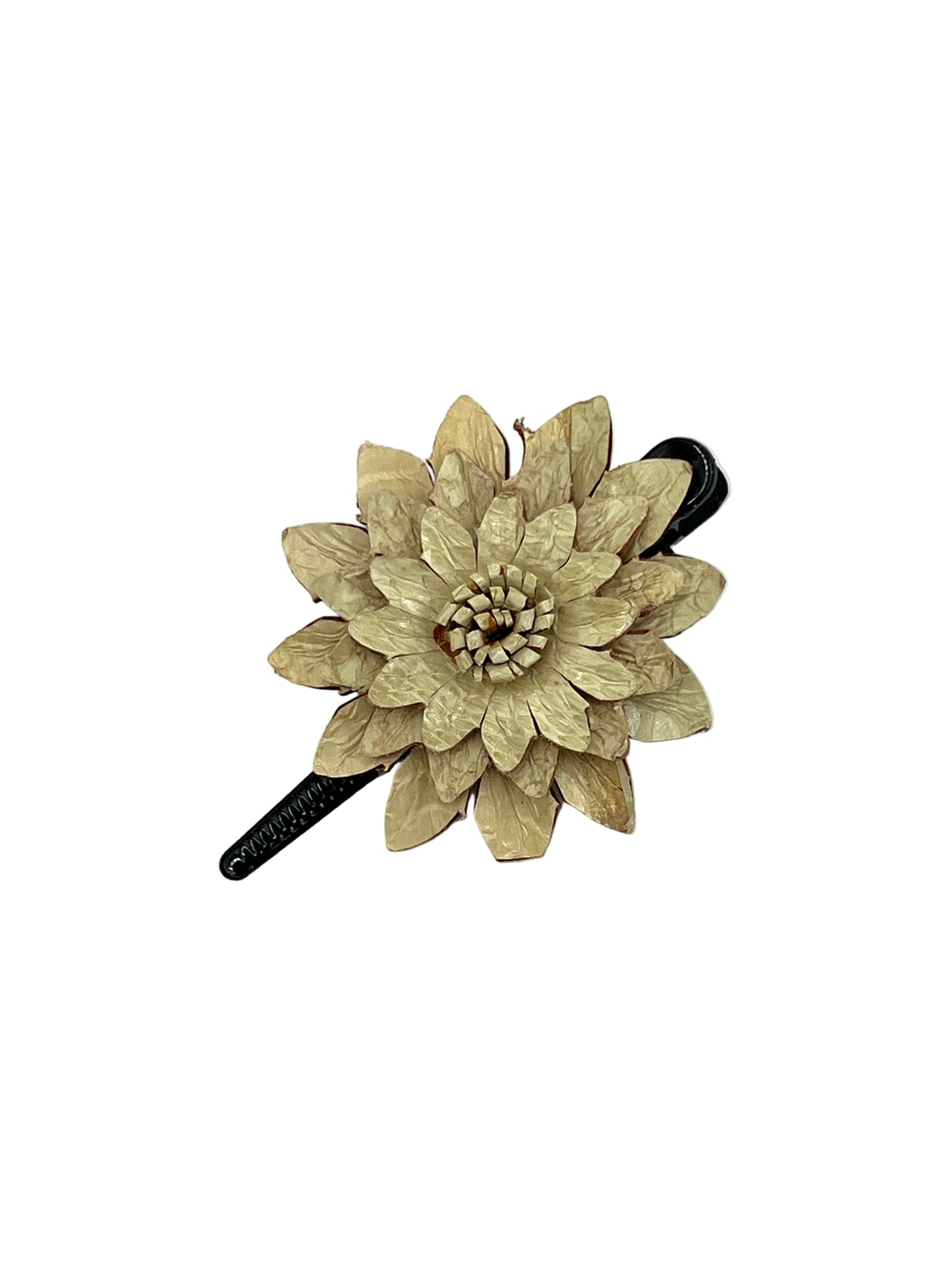 Large Leather Flower Hair Clips
