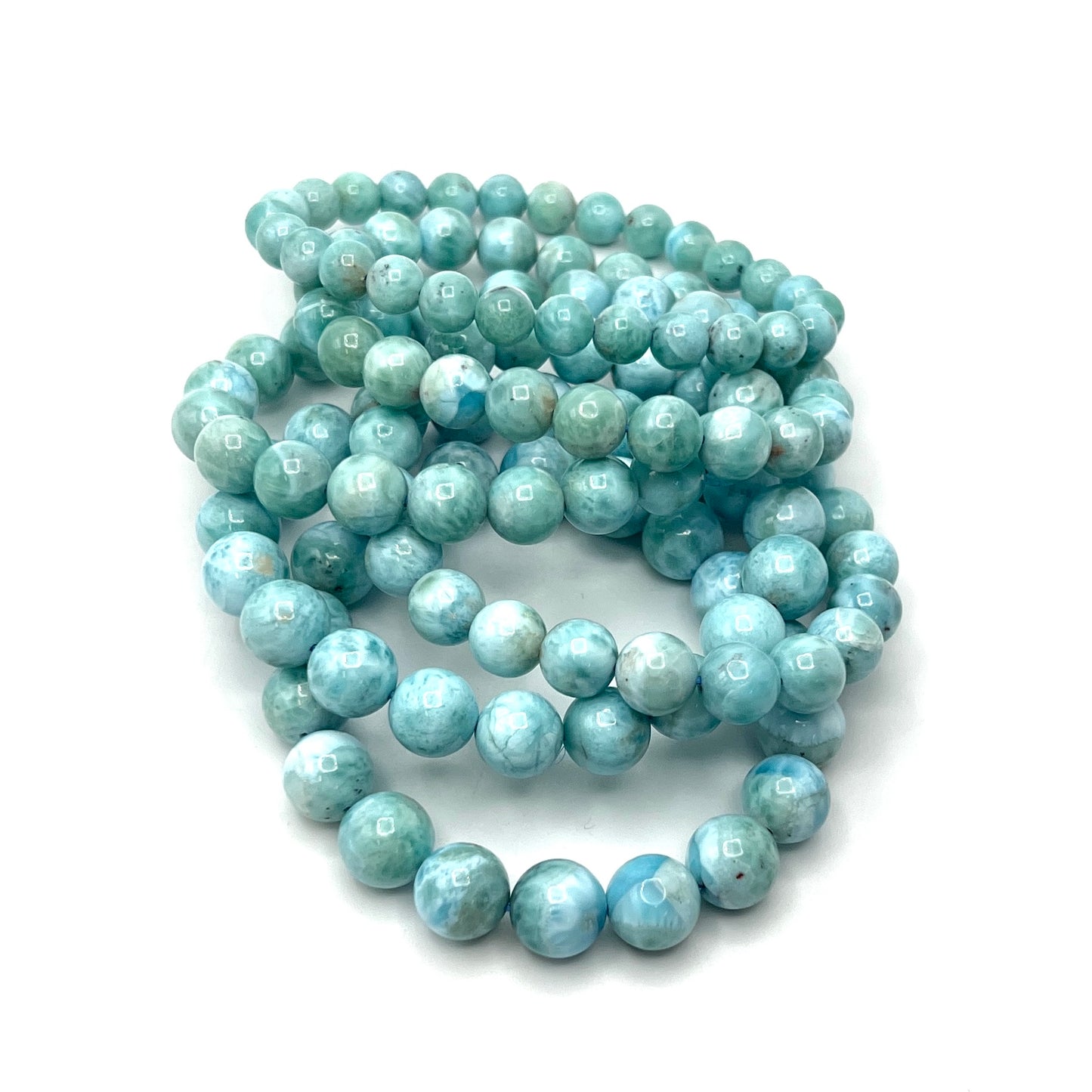 Larimar Round Beaded Stretchy Bracelets