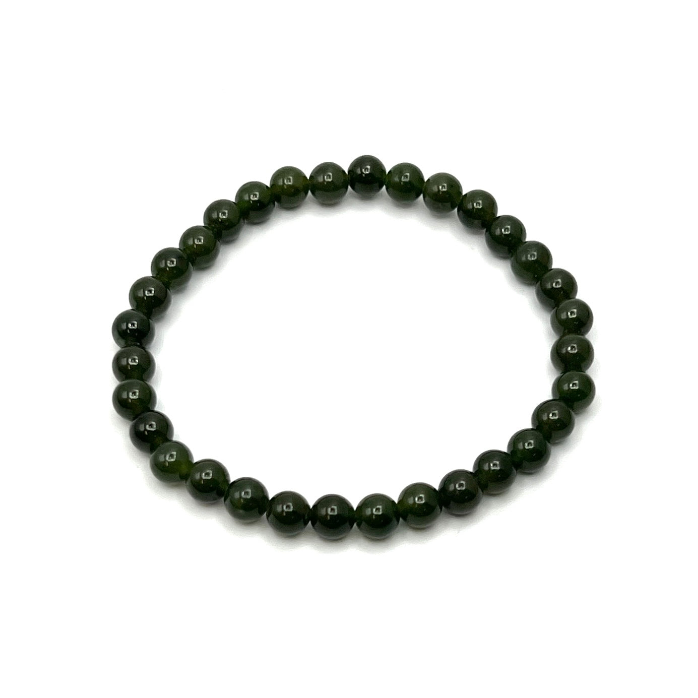 Dark Green Jade Stretchy Bracelet