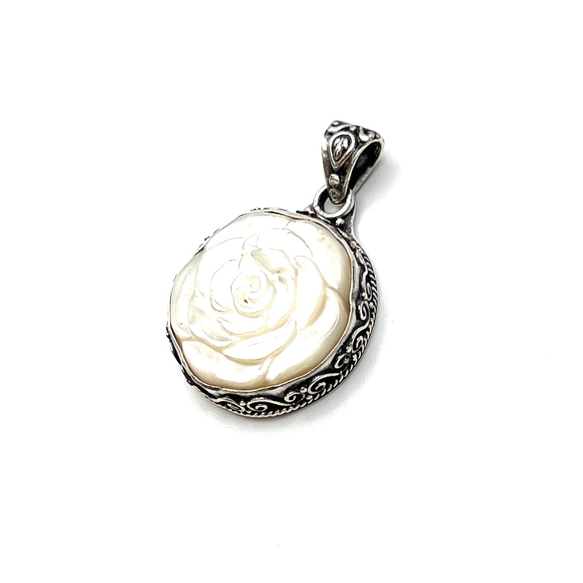 Mother of Pearl Rose Pendant