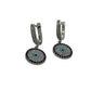 Silver Evil Eye Flat Dangle Earrings
