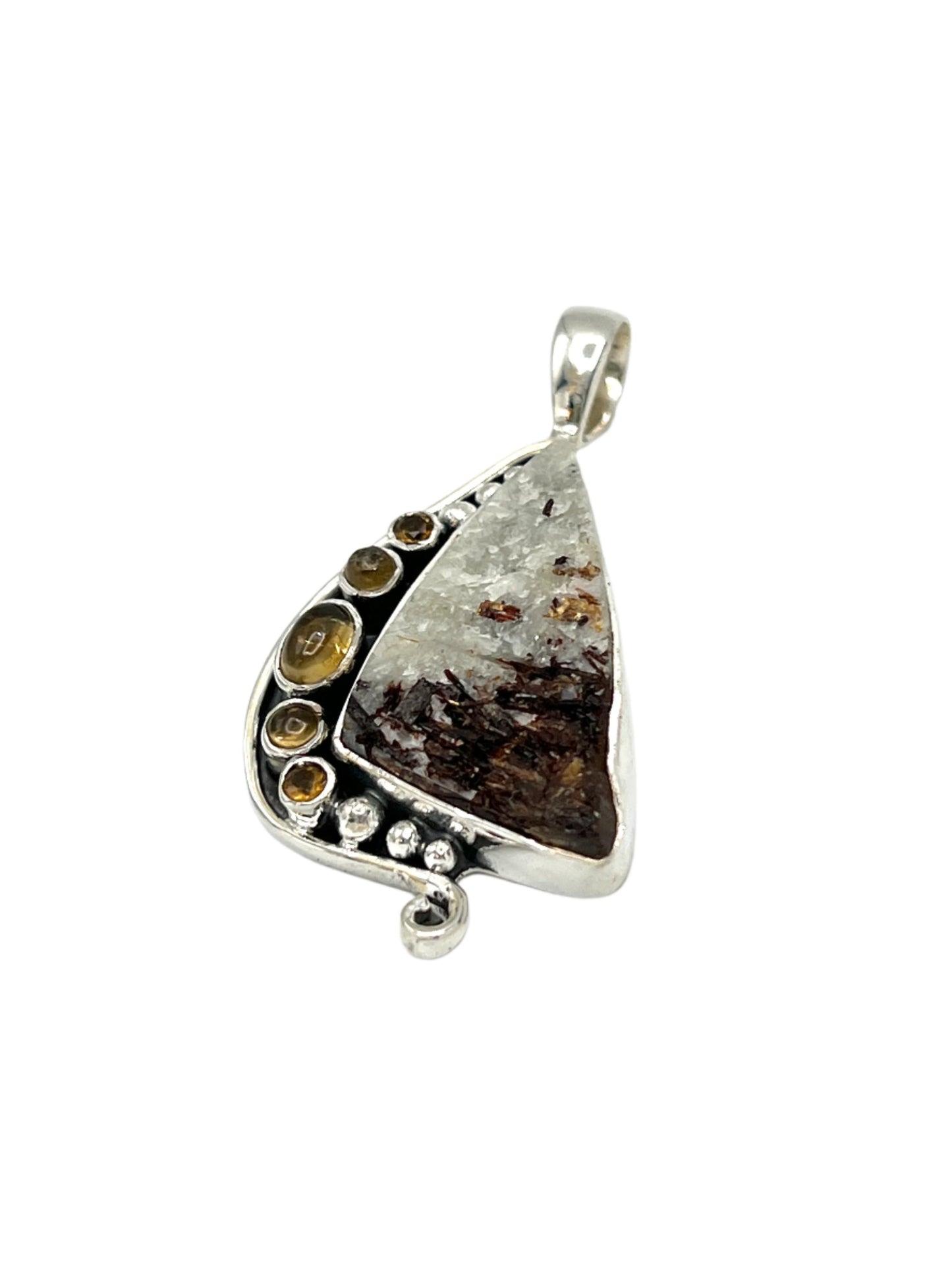 Silver Astrophyllite & Gemstone Pendants