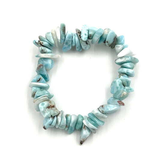 Larimar Stretchy Large Chip Bracelet