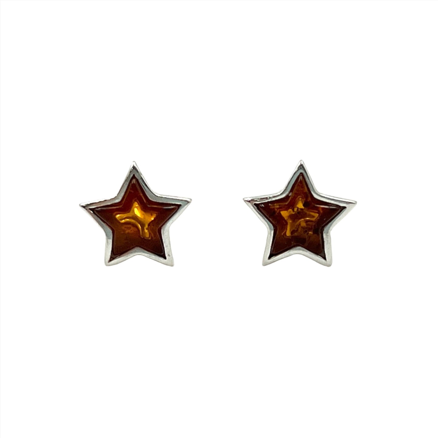 Amber Star Studs