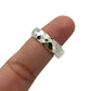 Sterling Silver Wide Curved Hammered Ring