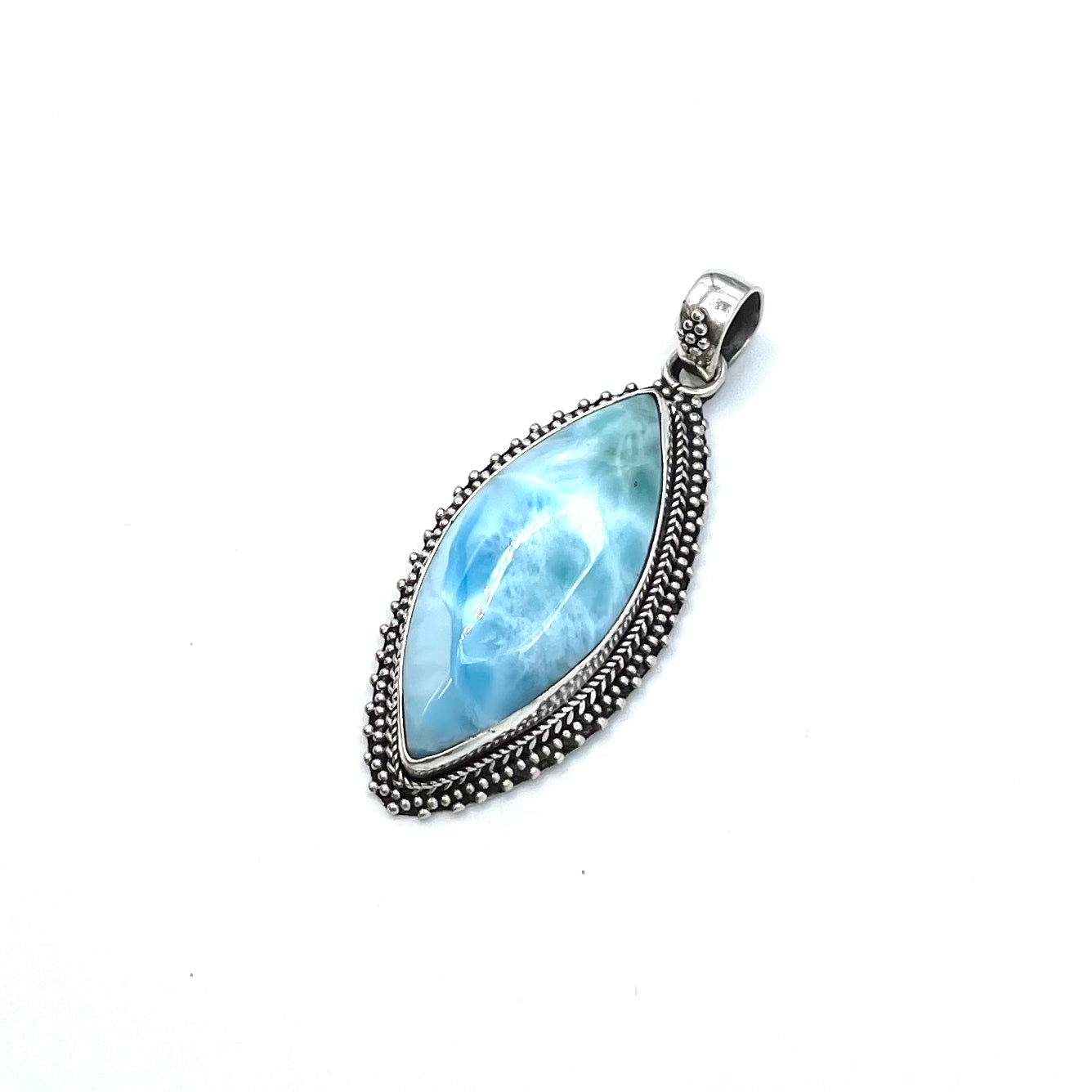 Sterling Silver Larimar Freeform Pendants