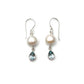 Sterling Silver Pearl & Blue Topaz Earrings