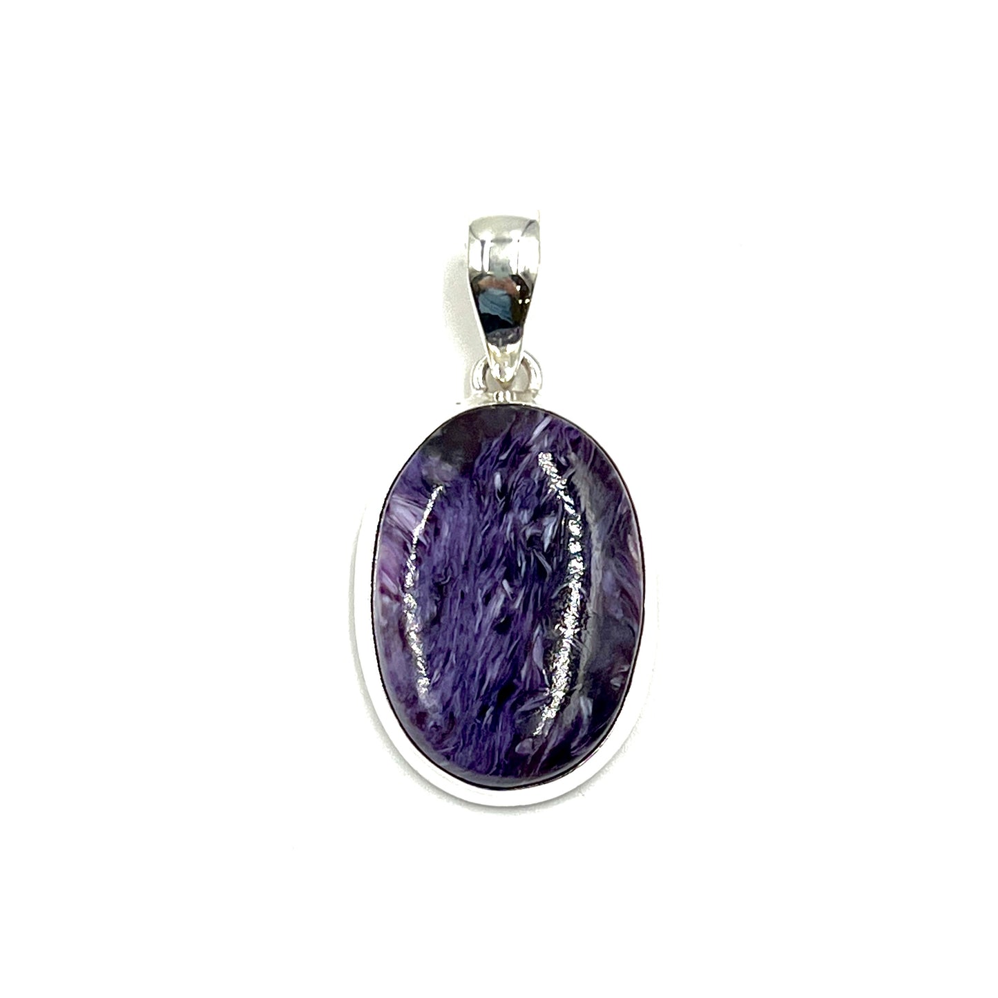 Sterling Silver Charoite Oval Pendants