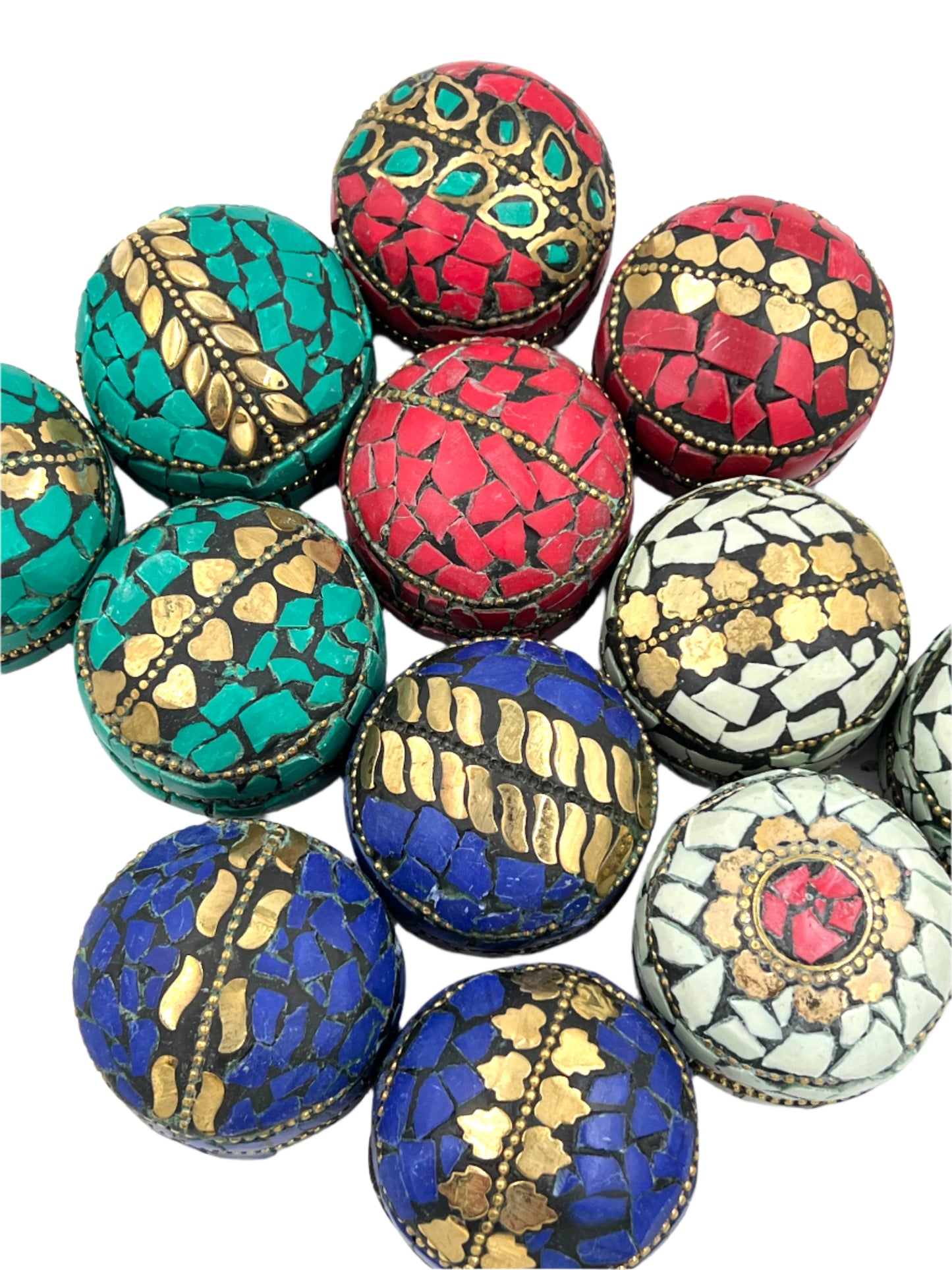 Mini Mosaic Indian Handmade Metal Jewelry Tin