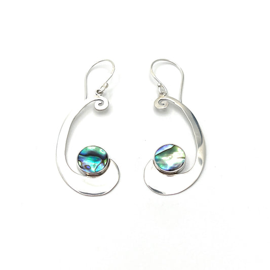 Sterling Silver Swirl Abalone Earrings