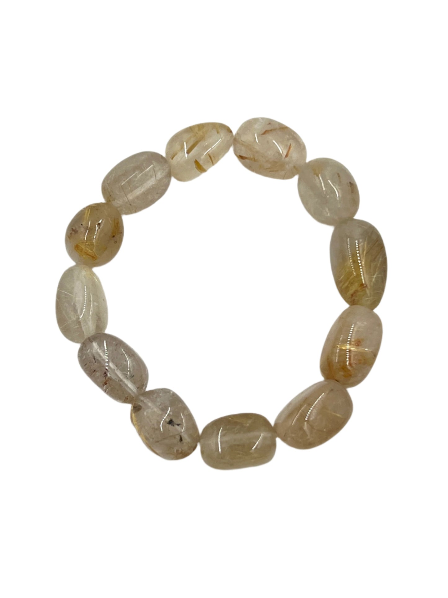 Gold Rutilated Clear Quartz Stretchy Bracelets