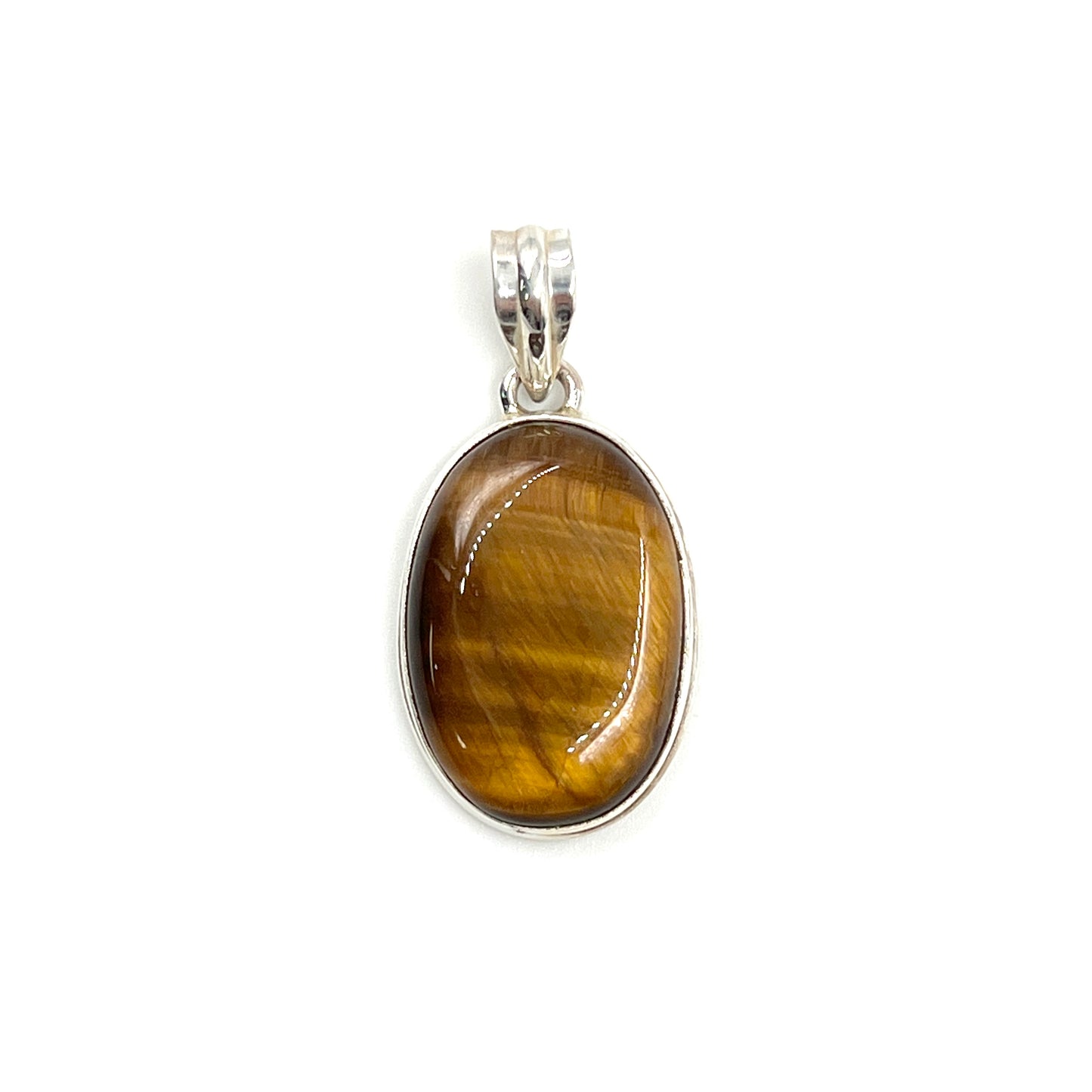 Sterling Silver Tigers Eye Oval Pendants