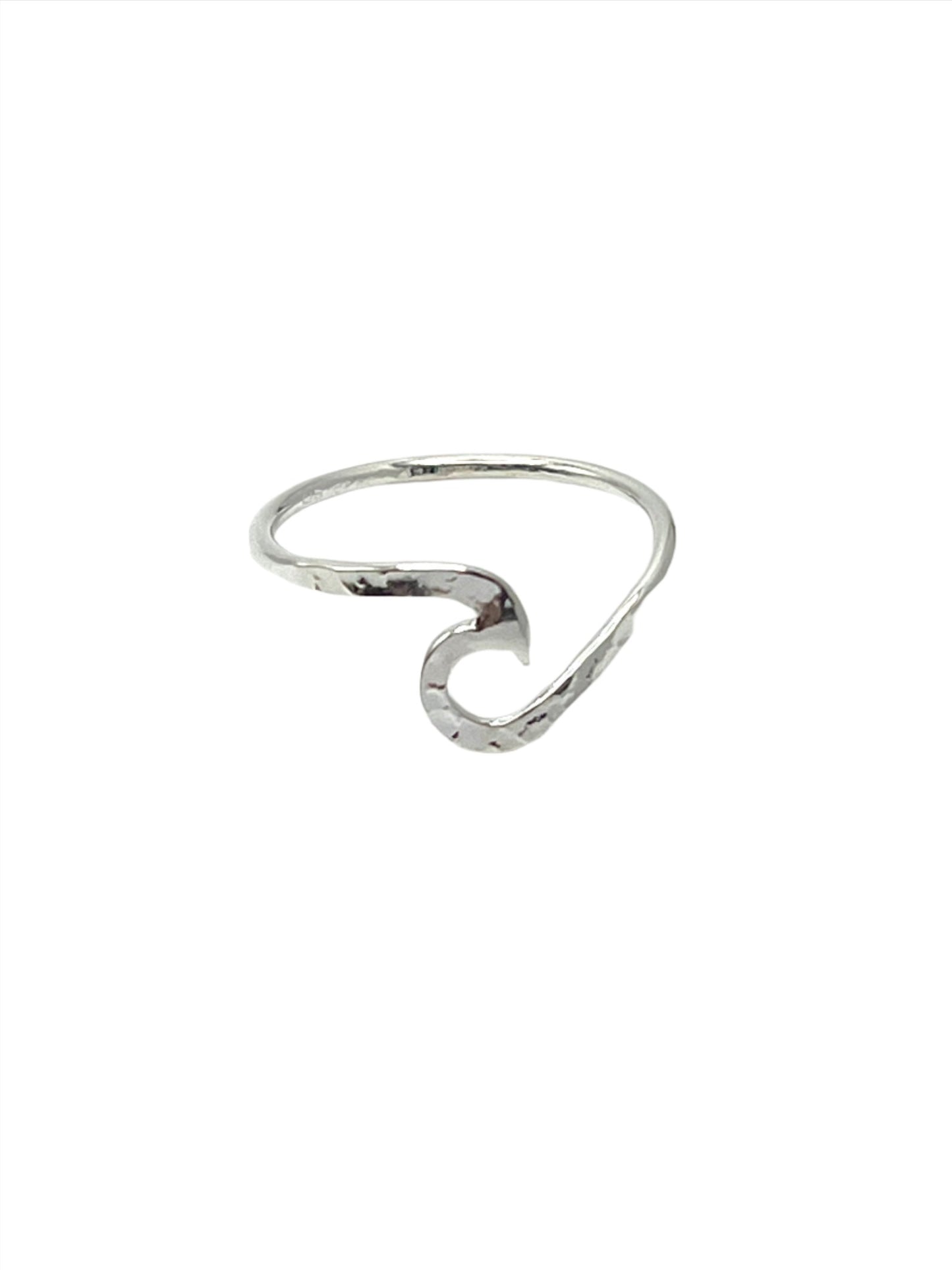 Sterling Silver Hammered Wave Ring