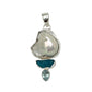 Silver Pearl & Blue Topaz Pendants
