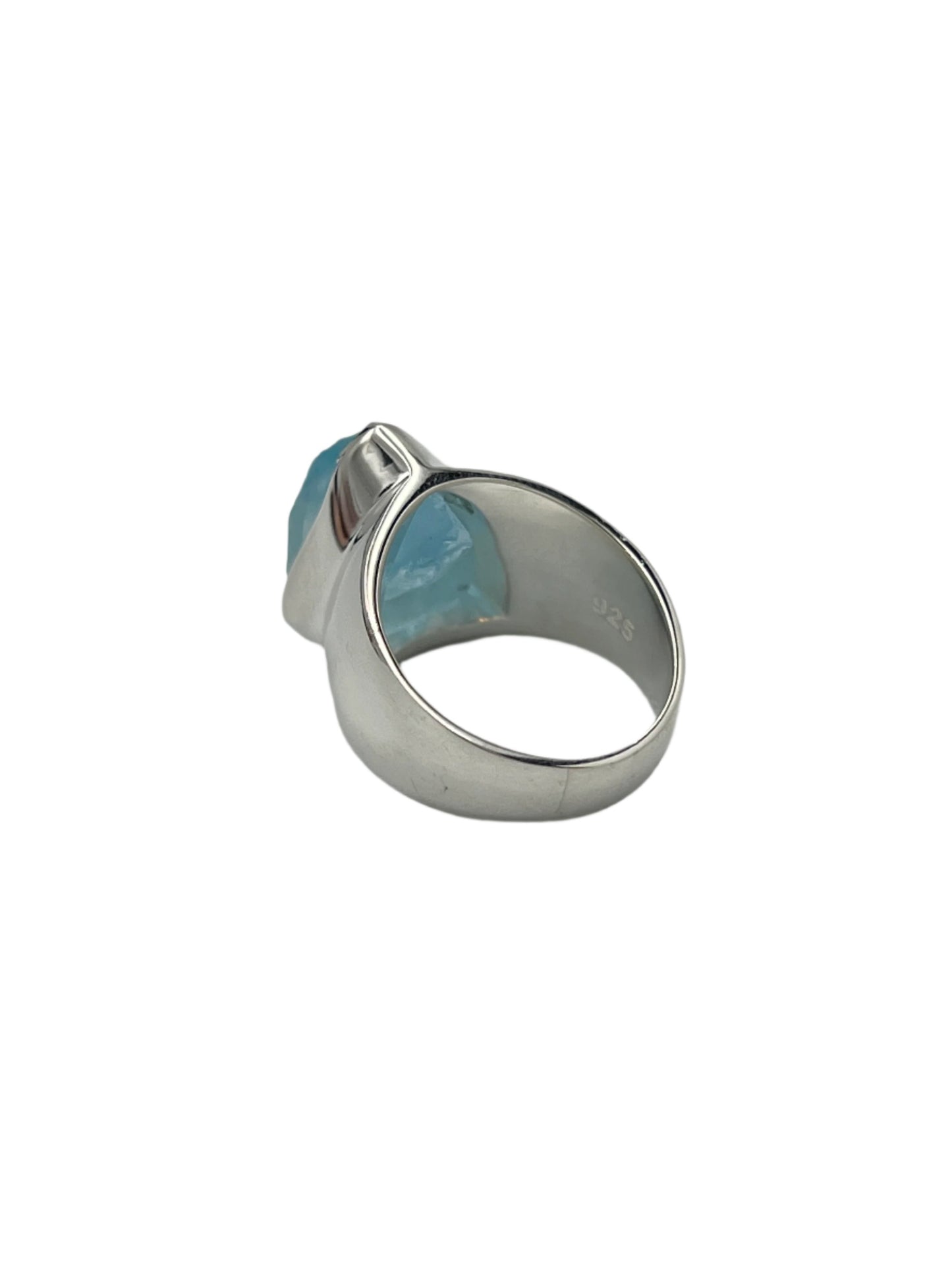 Sterling Silver Raw Blue Topaz Rings