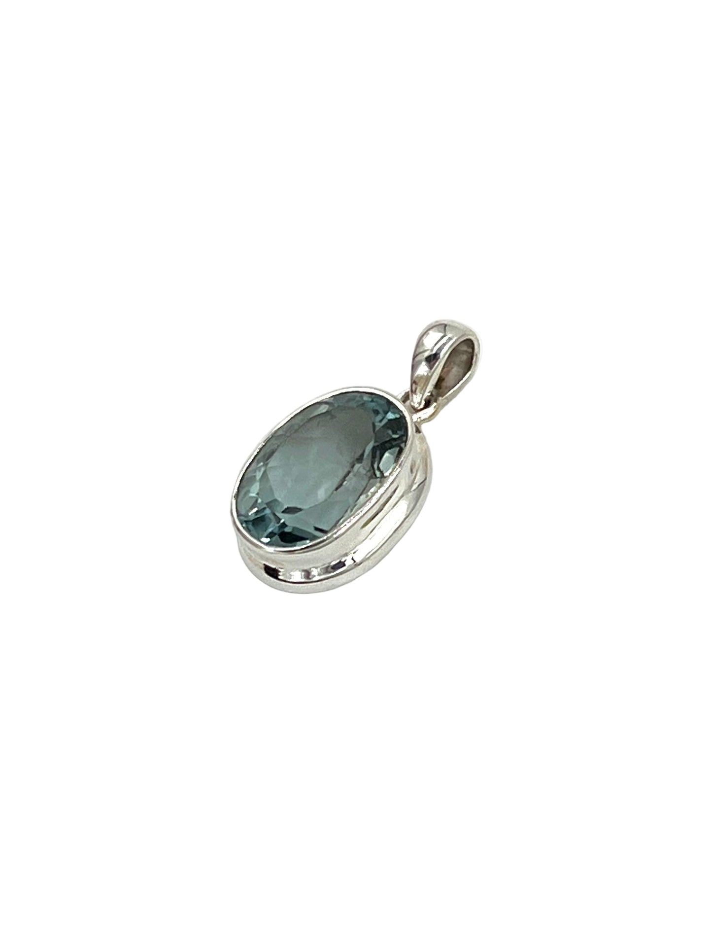 Oval Blue Topaz Pendants