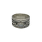 Sterling Silver Oval Triple Moonstone Flower Band Ring